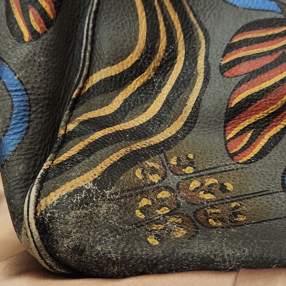 Anuschka by Anna, Multicolor Hand Painted Floral Leather Shoulder Bag - Picture 14 of 16